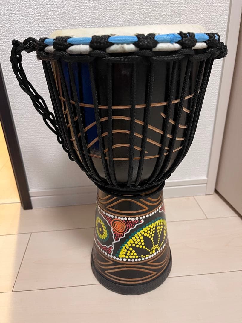 ジャンベ　アフリカ　太鼓　8インチ　バンドドラム　肩掛け　本革