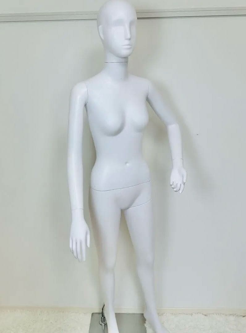 パールイデア 全身トルソー マネキン 女性 ホワイトマネキン 土台付き 高さ調