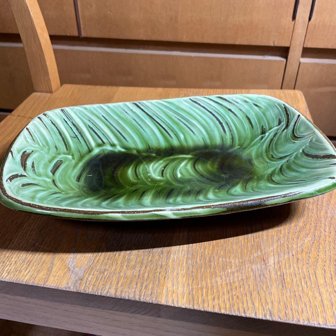 布志名焼　スリップウェア　長皿　箱なし