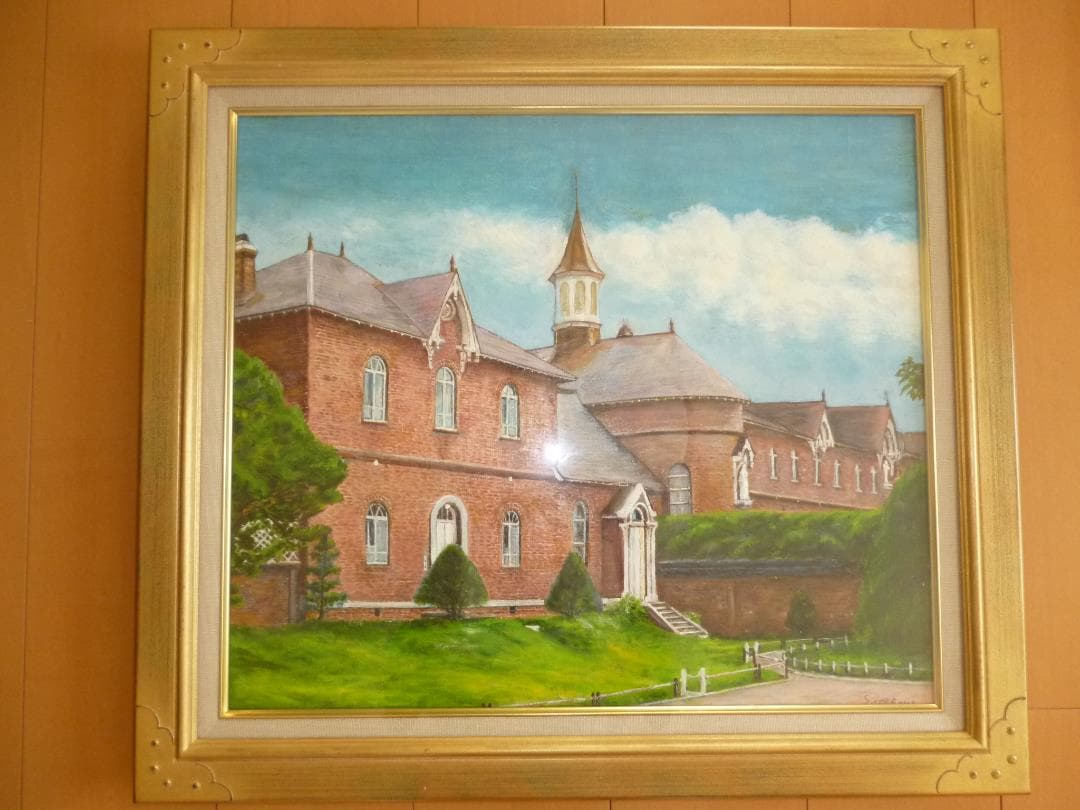 「トラピスチヌ修道院」油絵 原画　肉筆　F10号額付き