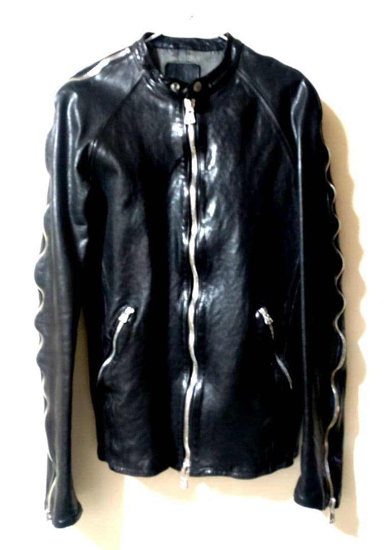 ISAMU KATAYAMA ジャパンカーフ ジップデザインライダースジャケット