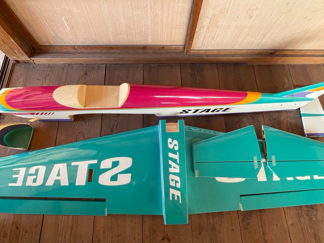 ラジコン飛行機　フライトホビーSTAGE90 フィルム貼り半完成　バルサ生地完成