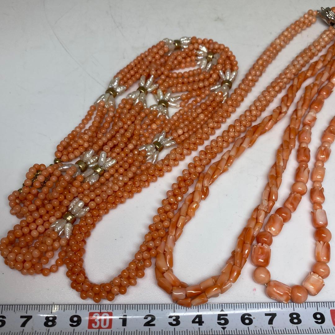 本桃色珊瑚ネックレス　148g トヒオ　東さ7-0216☆2F