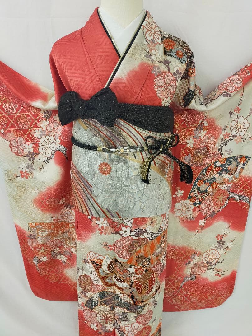 美品　正絹　京友禅　振袖3点セット