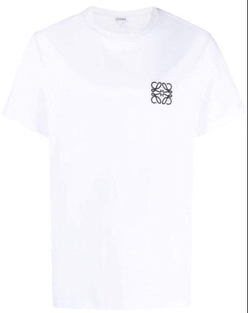 LOEWE Tシャツ ホワイト 黒色刺繍ロゴ