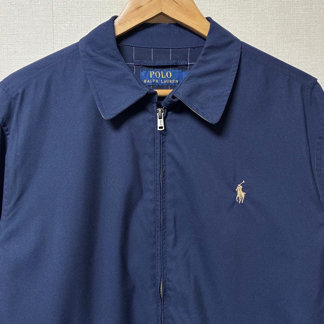 美品 現行タグ ポロラルフローレン スイングトップ ネイビー ポニー刺繍ロゴ