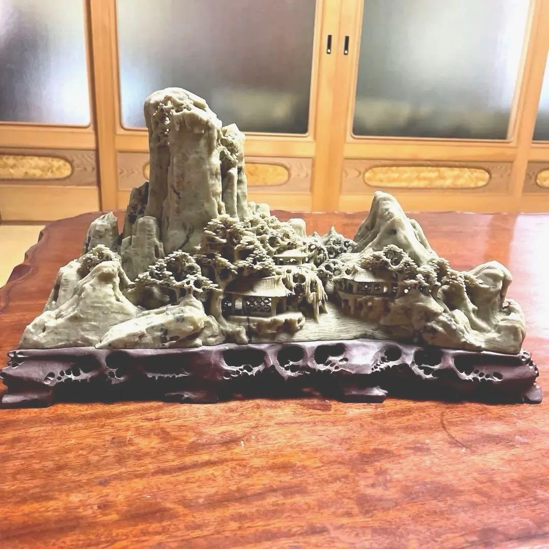 アンティーク　天然大理石　置物　台湾お土産