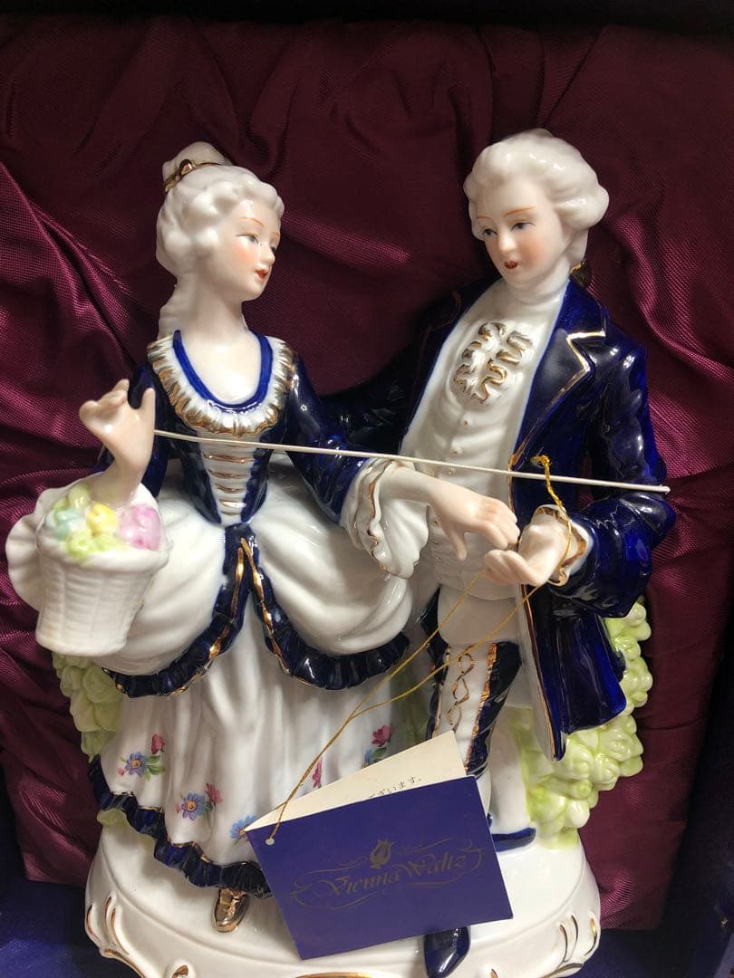 昭和レトロ　KATO 工芸　オルゴール　陶器人形　ビンテージ　日本製