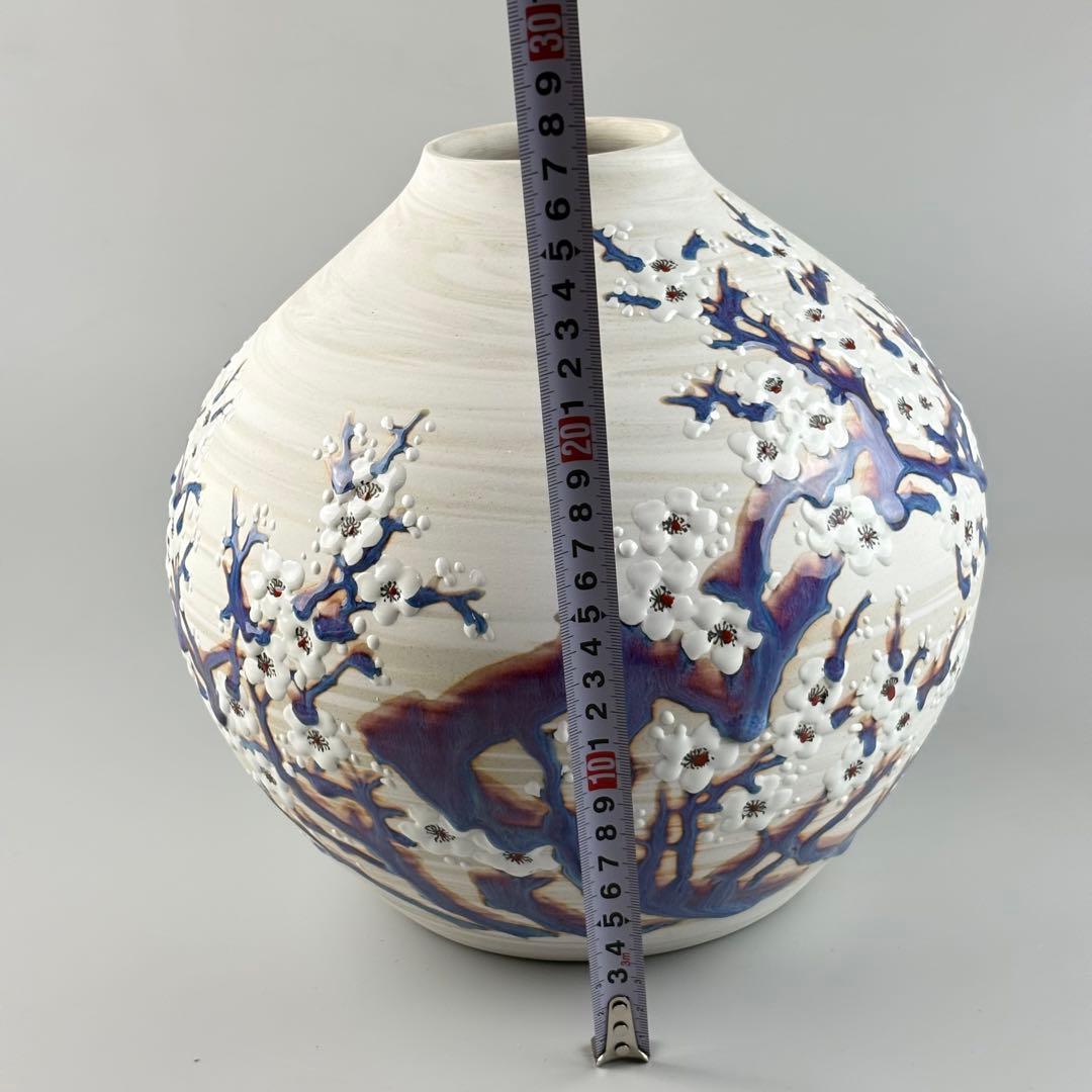 中国美術 景徳鎮 熊軍作 色絵 花瓶 花器