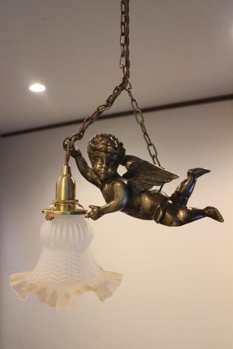 フランス アンティーク 天使 エンジェル シャンデリア ペンダントライト b