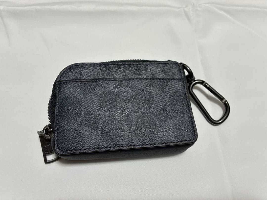 ジップキーケース　シグネチャーキャンパス ネイビー