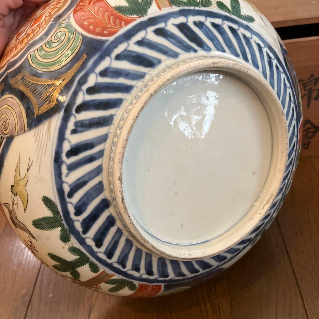 古伊万里　錦絵三ツ鉢　25ー31㎝江戸後期 茶道具 木箱