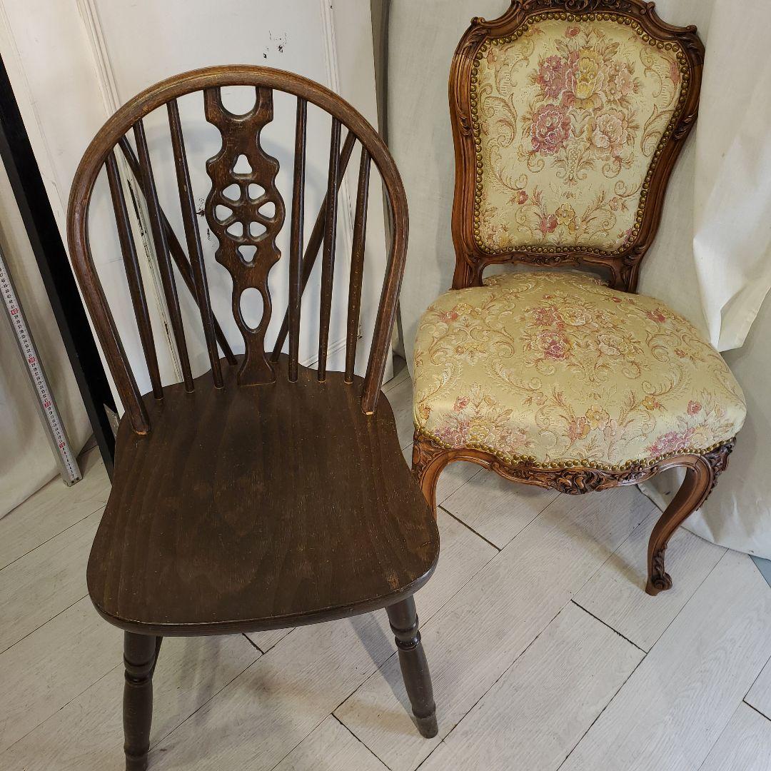 ウィンザーチェアとビクトリアン椅子のセット　アンティーク