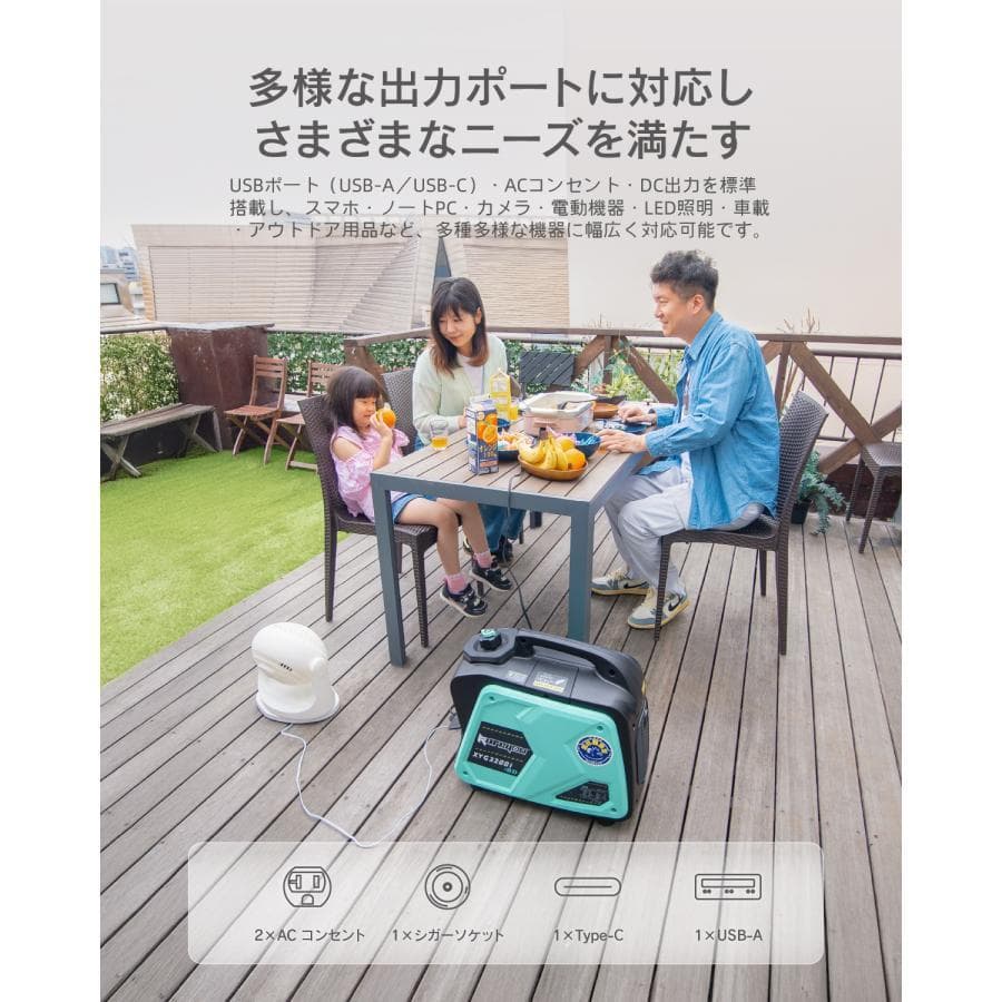 新仕様kareyouガス・ガソリン両用発電機★インバーター発電機静音式 カセット