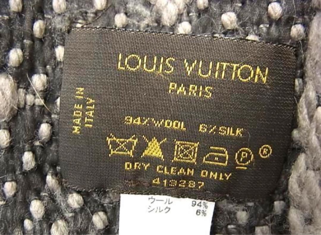 LOUIS VUITTON ルイヴィトンマフラー M72242ロゴマニア グレー