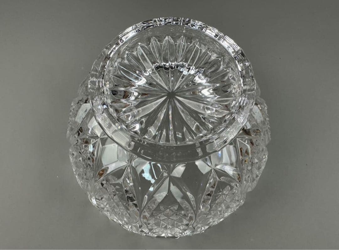 茶道具 江戸切子 義山 鉢 水指 箱入り ギヤマン ガラス 硝子 工芸 民藝