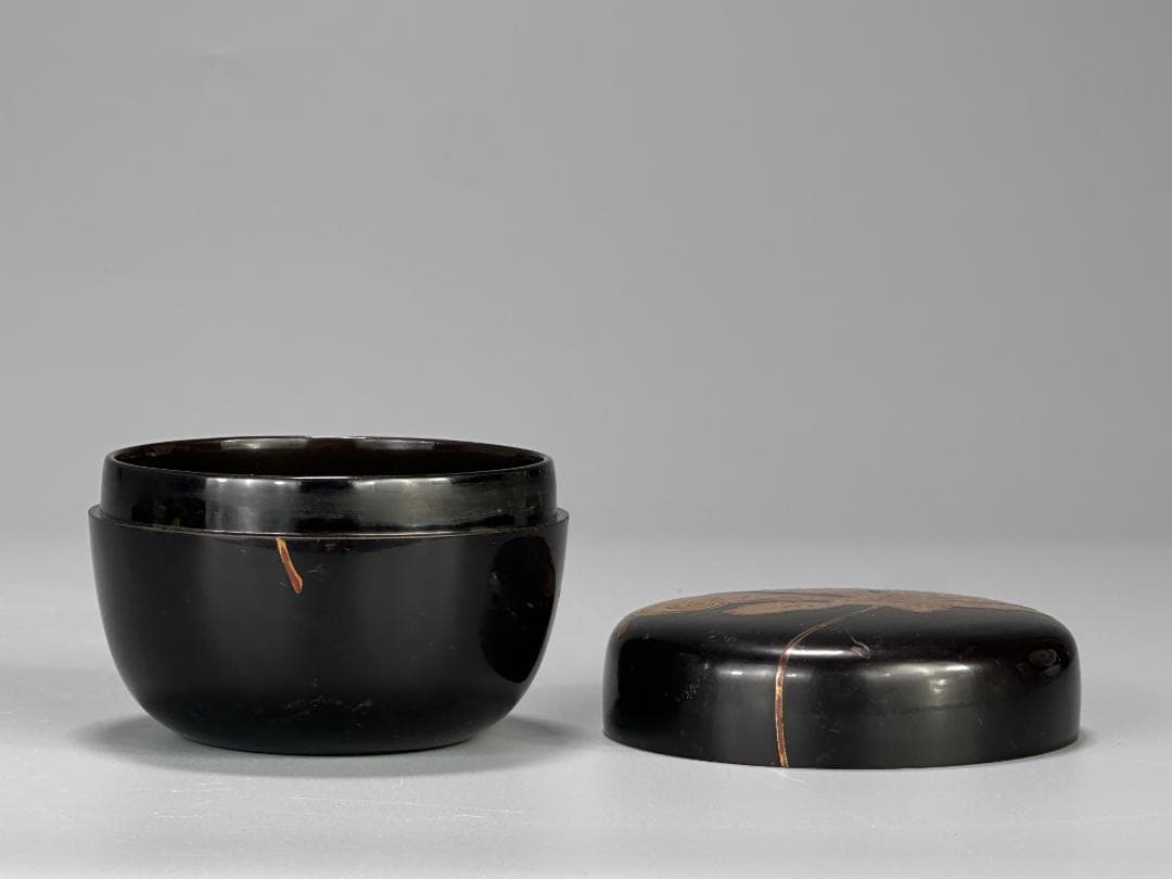 茶道具　棗　時代棗　紅葉文棗　古棗