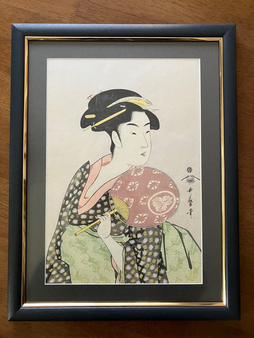 喜多川歌麿　浮世絵版画　寛政の三美人「高島屋おひさ」限定版No168／500