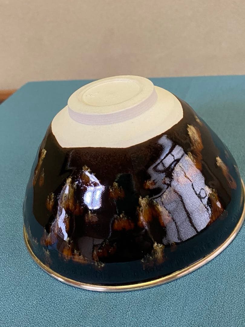 茶道具/茶碗 桶谷定一『玳皮梅花』京都 洛東 清水焼