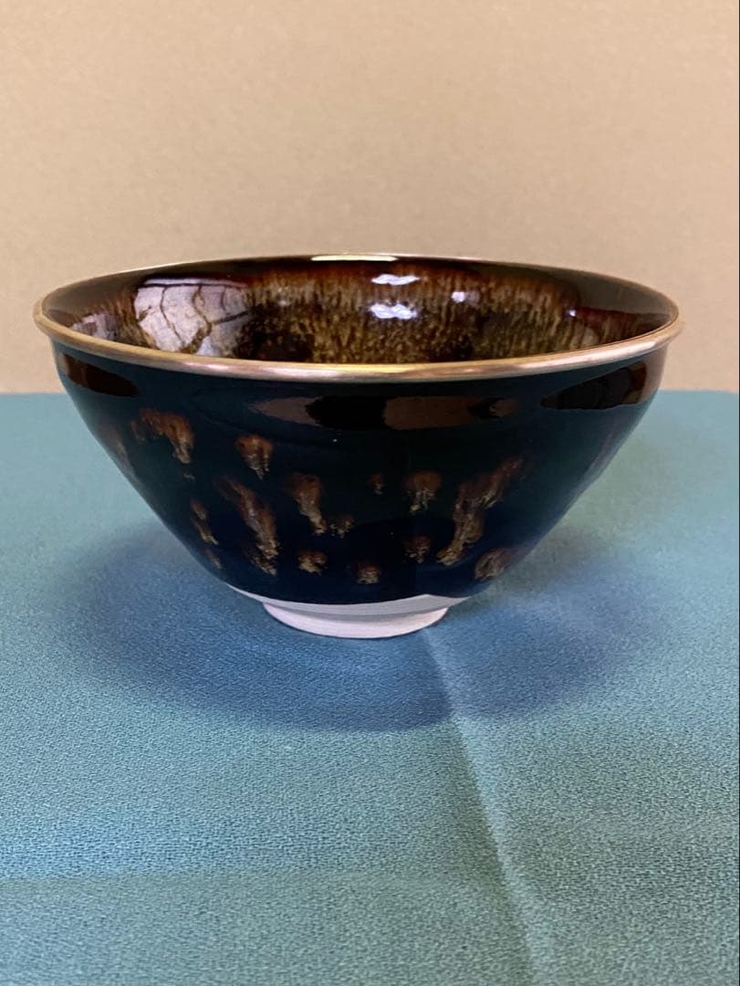 茶道具/茶碗 桶谷定一『玳皮梅花』京都 洛東 清水焼