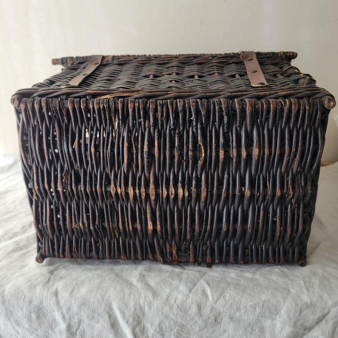 フランス　アンティーク　パニエ　蓋付き