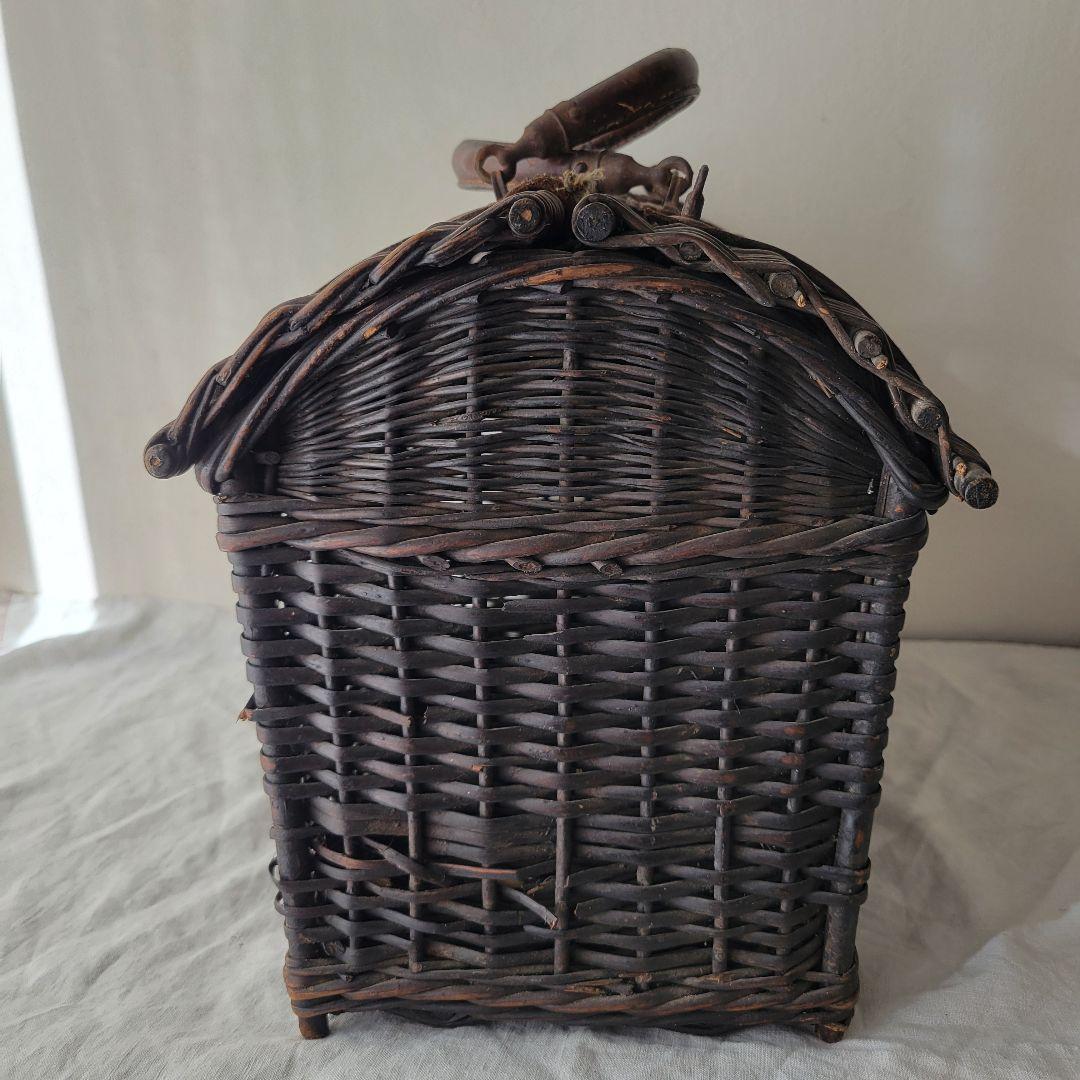 フランス　アンティーク　パニエ　蓋付き