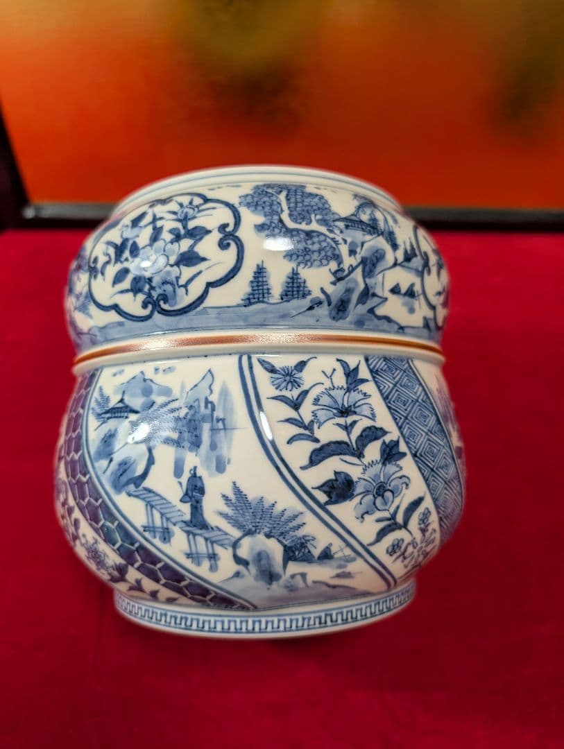 茶道具　皆具　祥瑞　染付　山水　瓢　永泉作　共箱　共布付