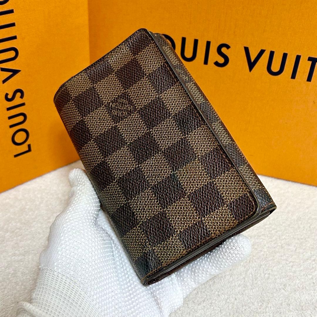 ルイヴィトン　ダミエ　二つ折り財布　トレゾール　ポルト