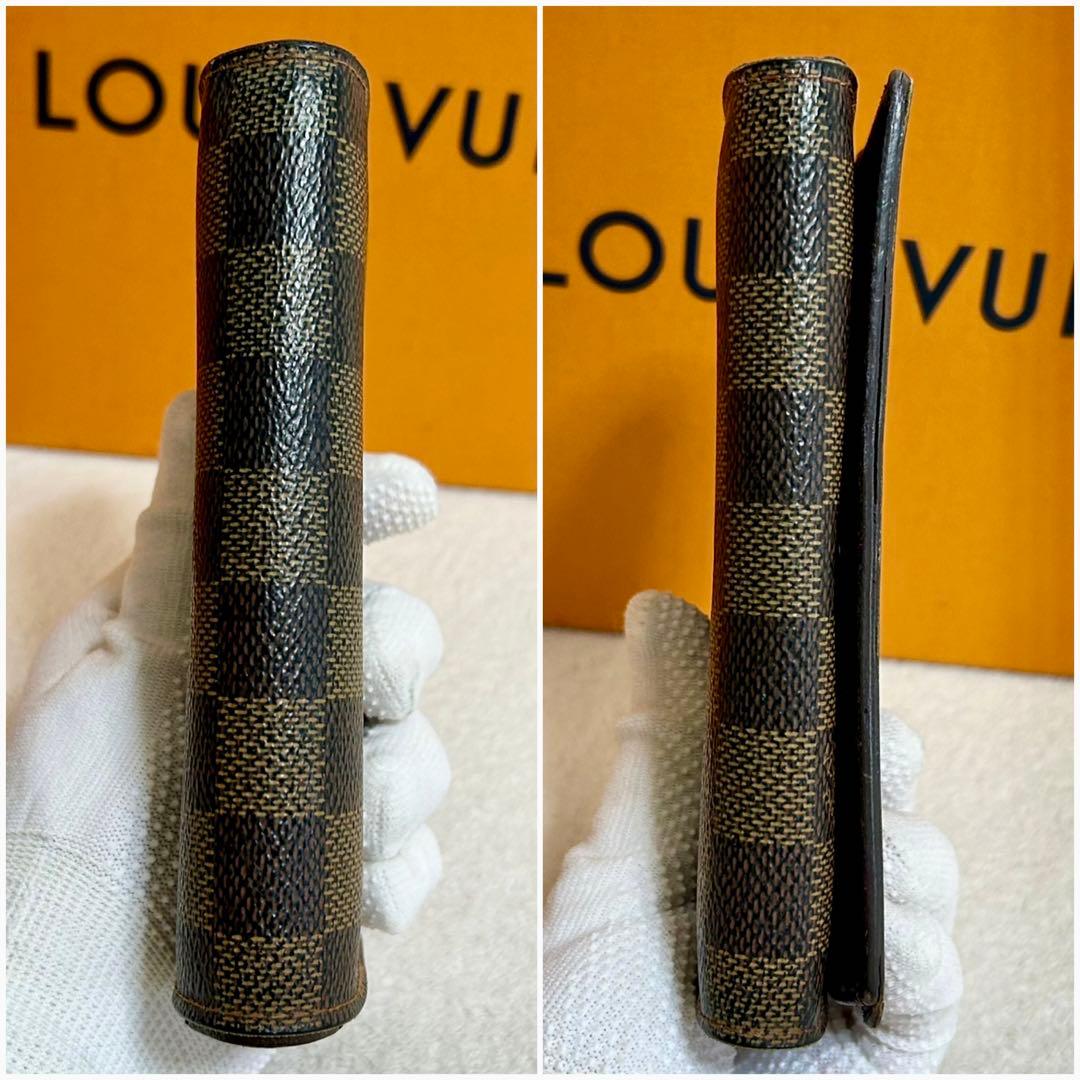 ルイヴィトン　ダミエ　二つ折り財布　トレゾール　ポルト