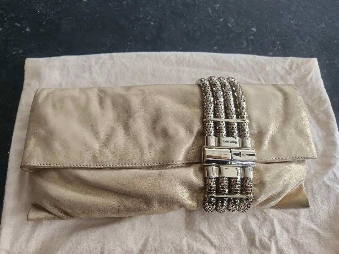 Jimmy Choo ゴールド クラッチバッグ