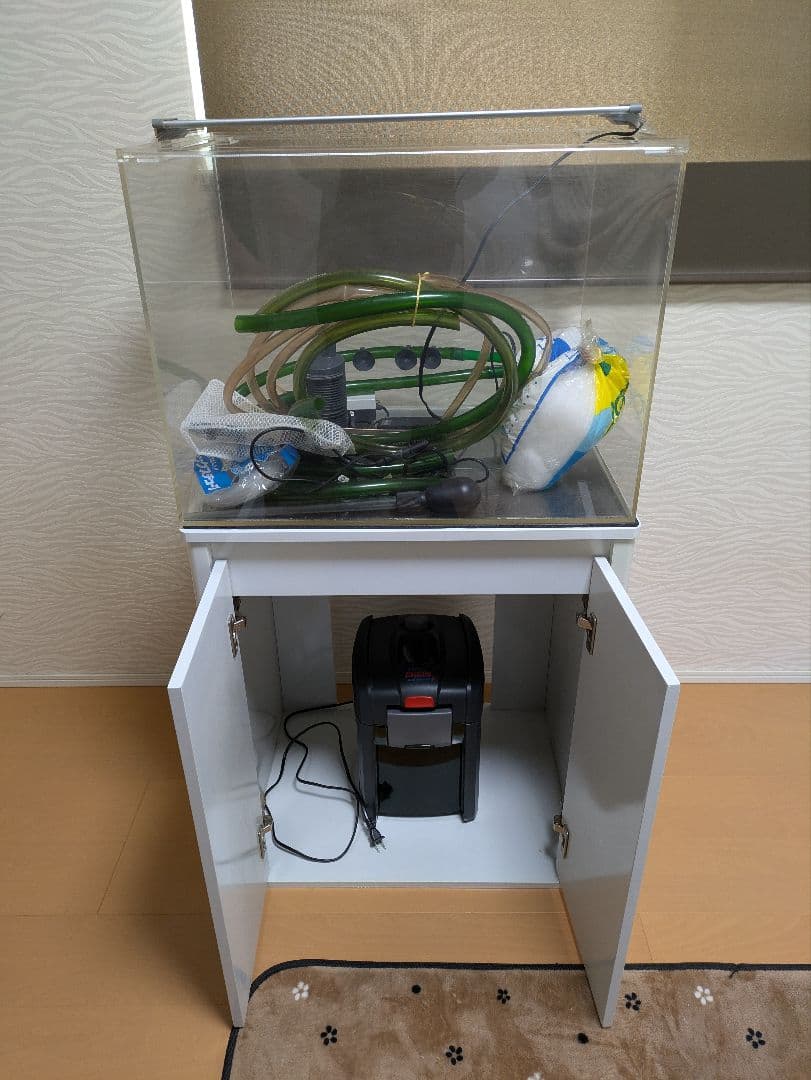 水槽と水槽棚セット EHEIMフィルター付き