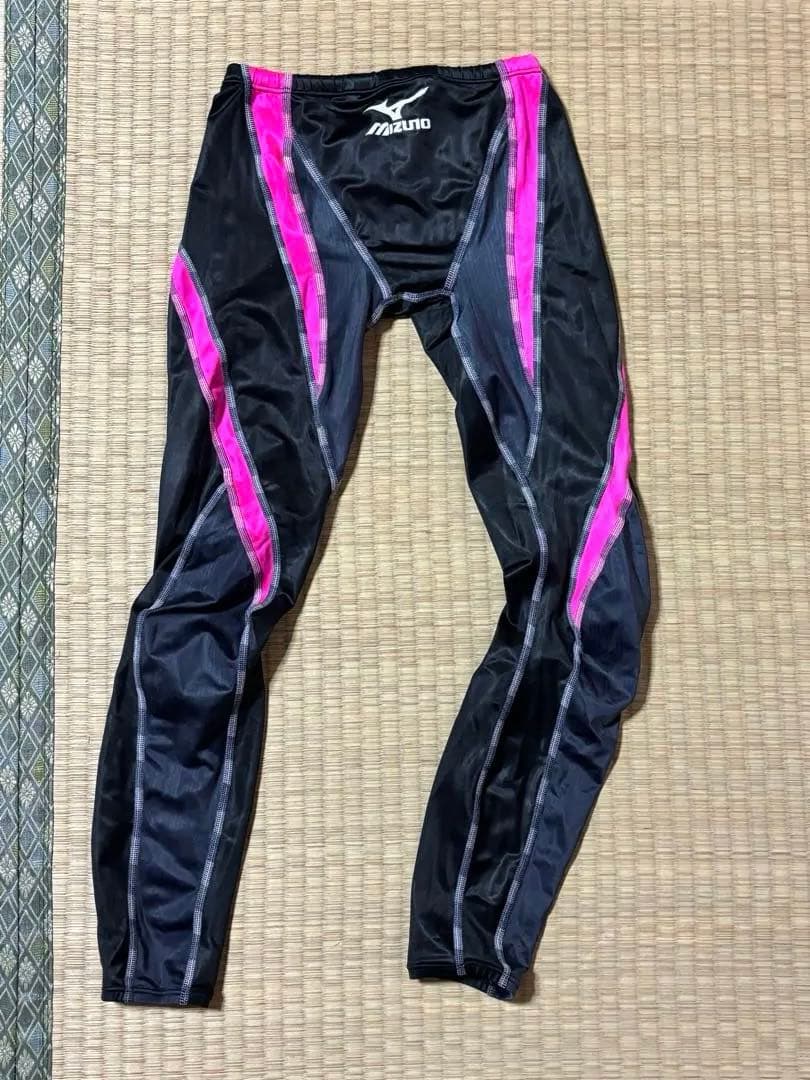 Mizuno メンズ 水着 ロングスパッツ フルレングス 中古品 黒/ピンク