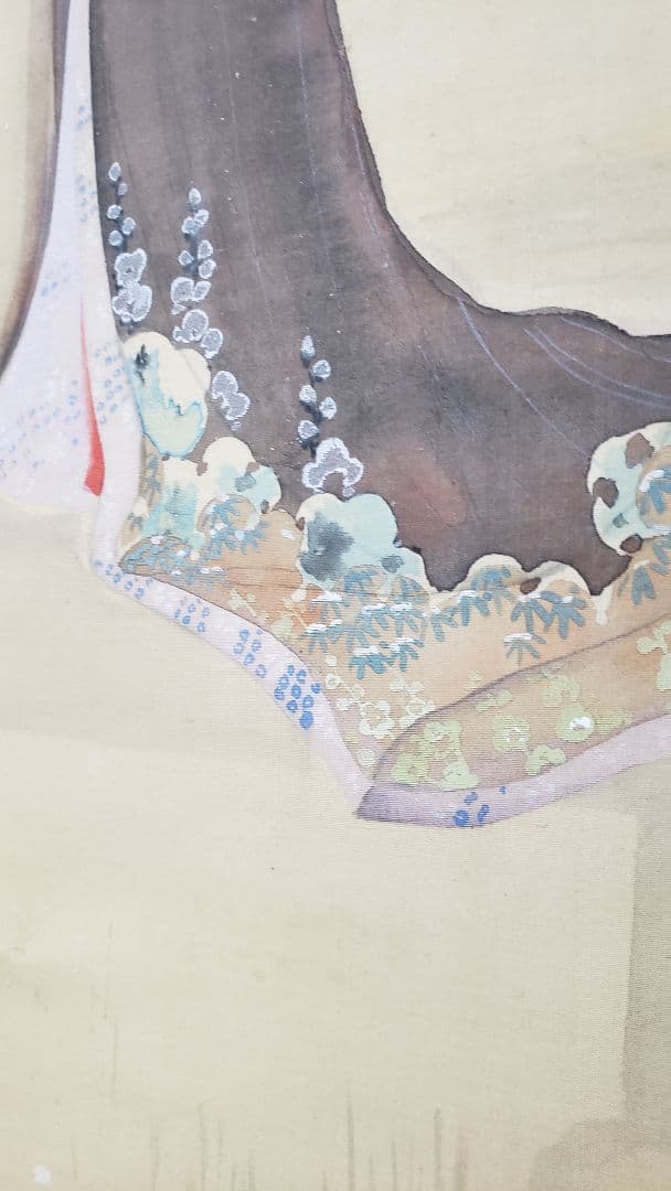 在銘　文を読む美人図　遊女　浮世絵　吉原　島原　肉筆　直筆