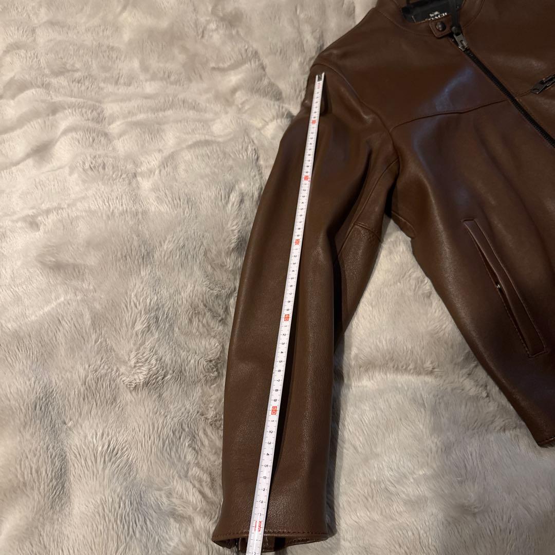 ち*い様 COACH ブラウン レザー シングルライダース週末限定値下げ