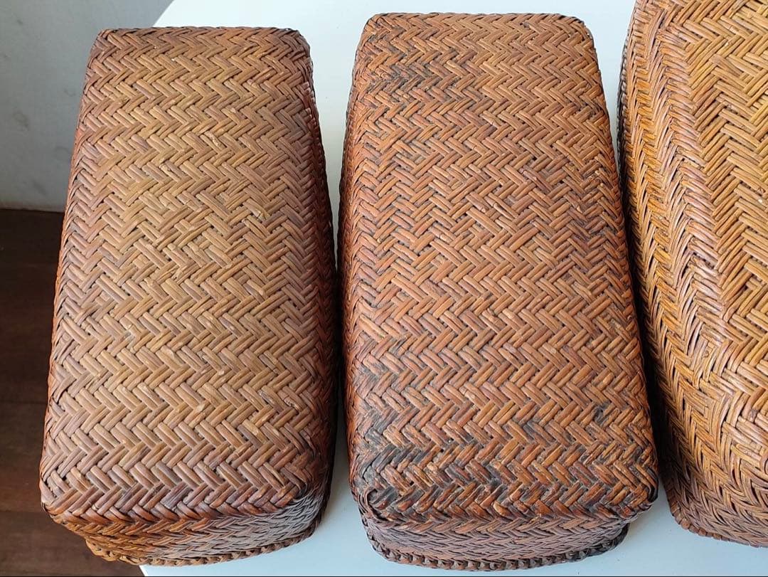 時代 端正な形 味の良い行李 2個セット ①