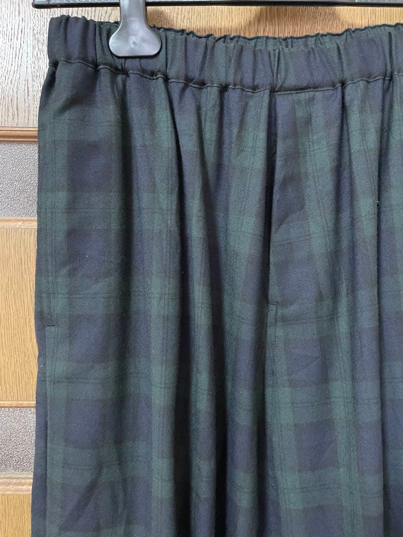 よし ブラックコムデギャルソン チェック柄サルエルパンツ ブラックウォッチ