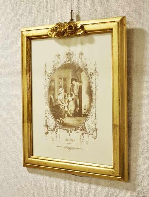 イタリア 額絵 貴族柄 ゴールドリーフ ローズ アンティーク FAL-15-1