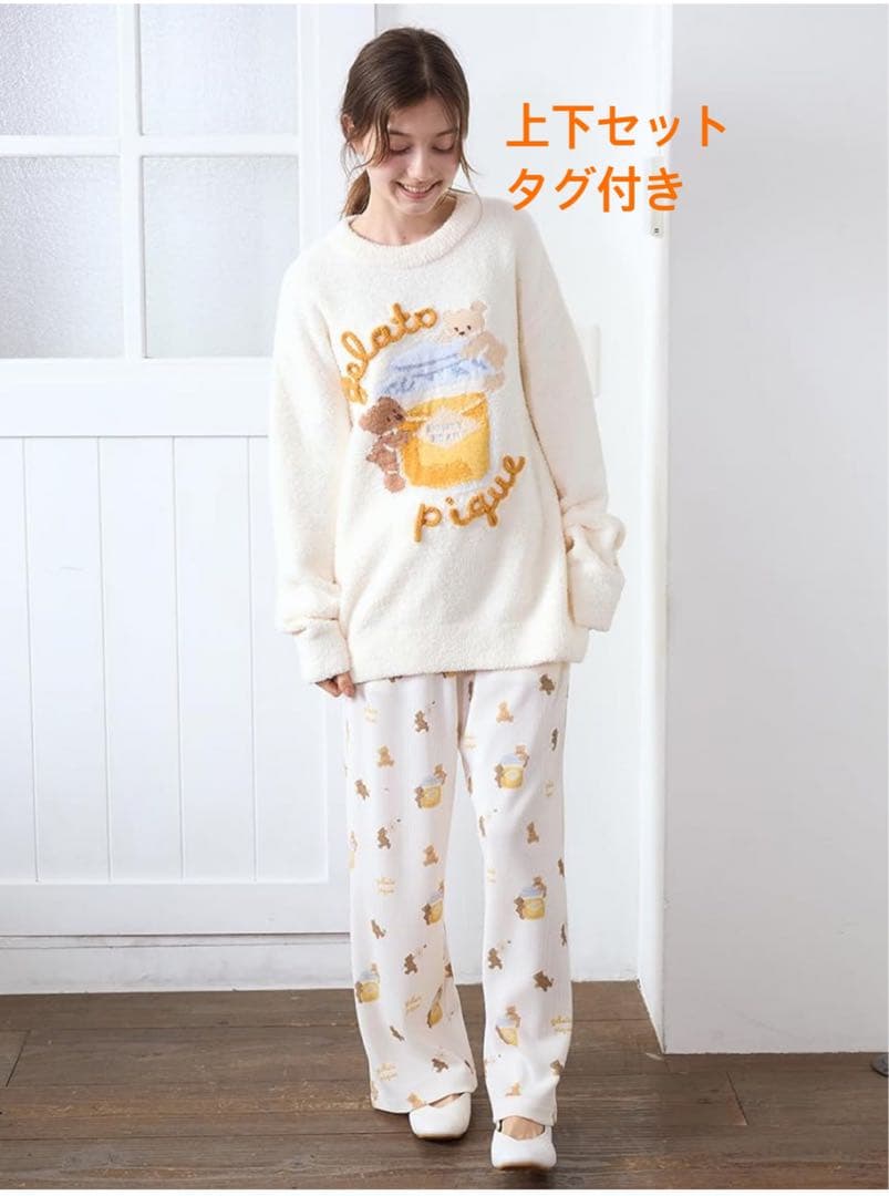 gelato pique はちみつベア ルームウェア 上下セット