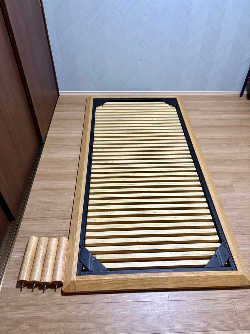 無印良品 ベッドフレーム シングル オーク材 すのこ仕様 別売り脚4本セット