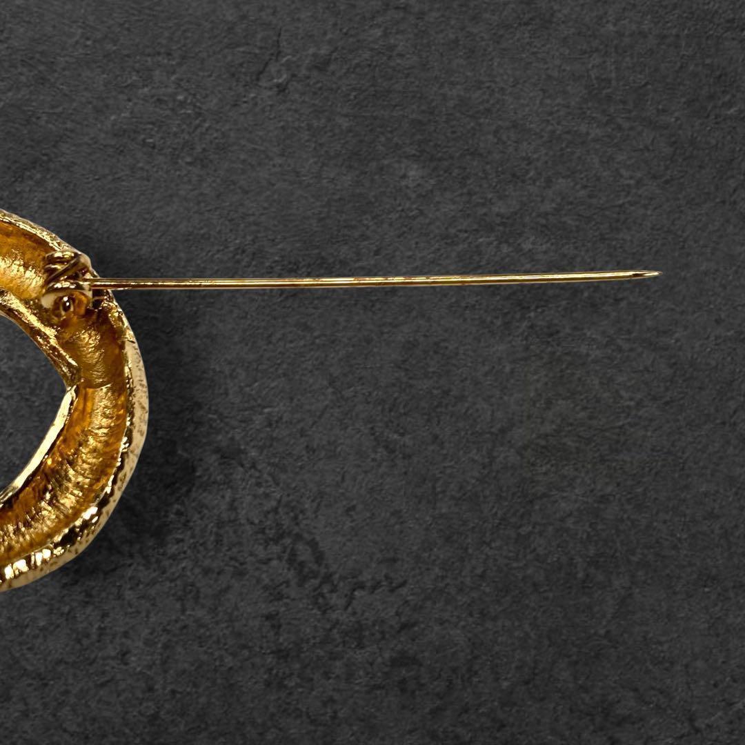 vintage YSL イヴサンローラン ブローチ ストーン ゴールド 146