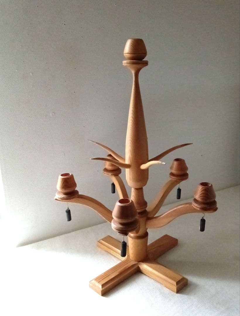 木製キャンドルホルダー 木工芸 スウェーデン 北欧 ヴィンテージ