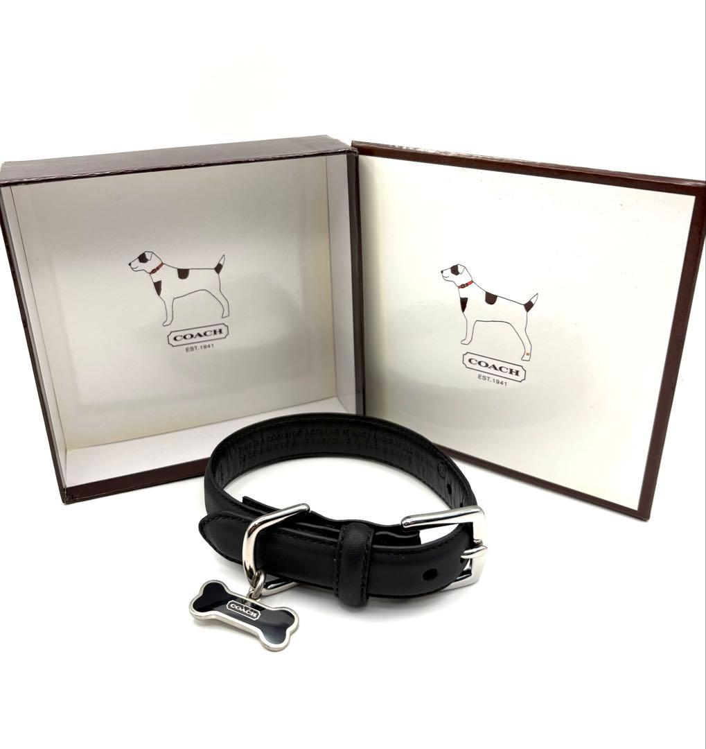 美品　COACH ブラック 犬用　首輪 XS