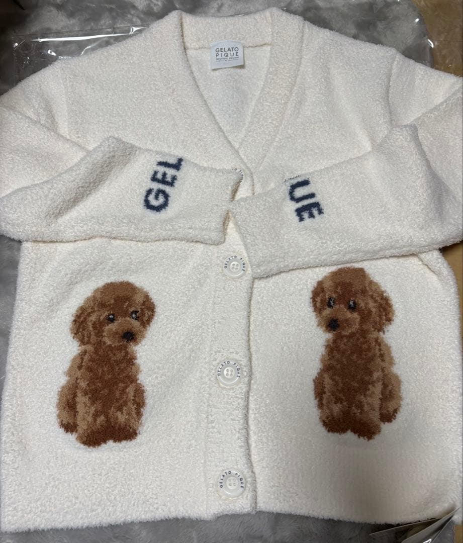 本日値下げ中！！ジェラートピケ　トイプードルカーディガン　S-M