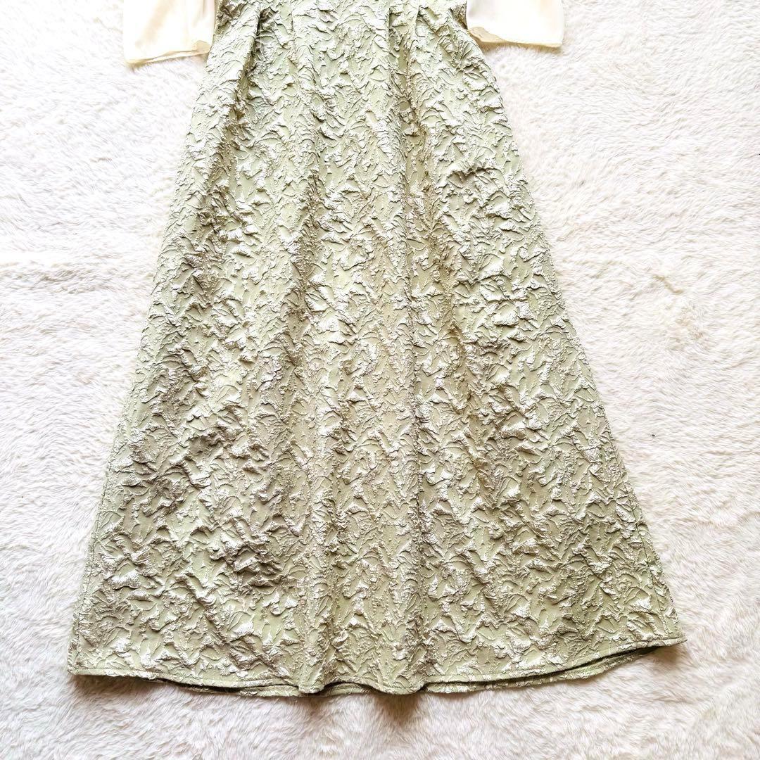 【新品未使用】Rire Fete ふくれジャガードバックリボンドレス ワンピース