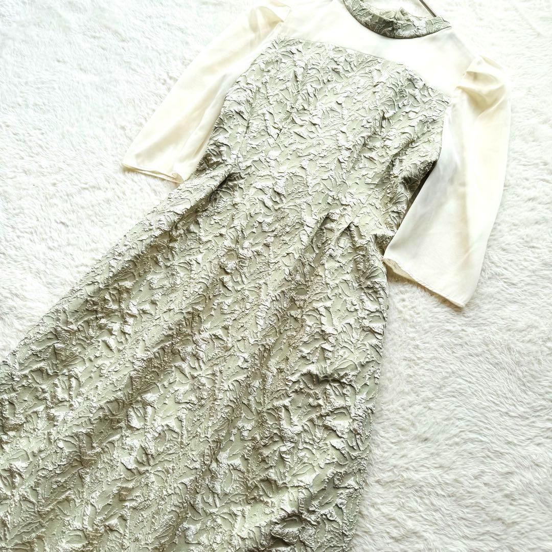 【新品未使用】Rire Fete ふくれジャガードバックリボンドレス ワンピース