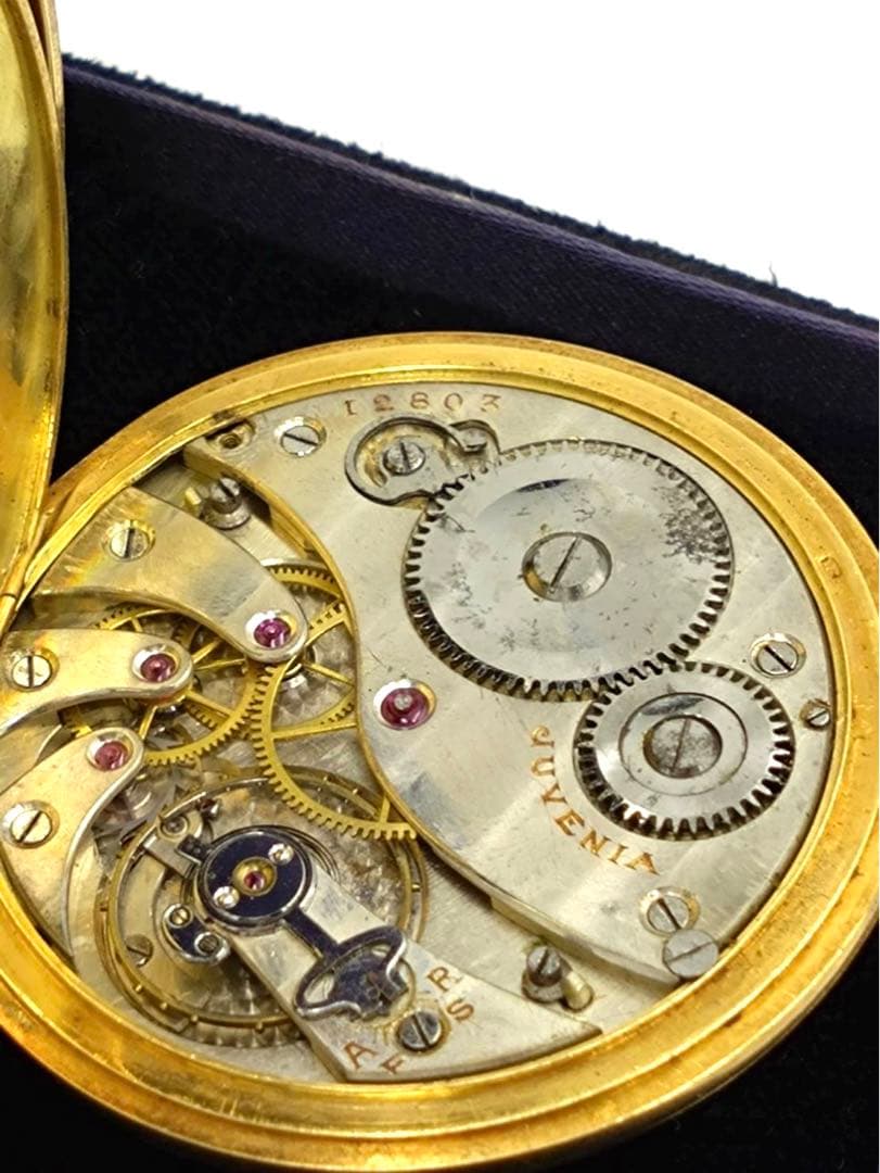 JUVENIA ジュベニア 金無垢懐中時計 18金 18K 43g アンティーク