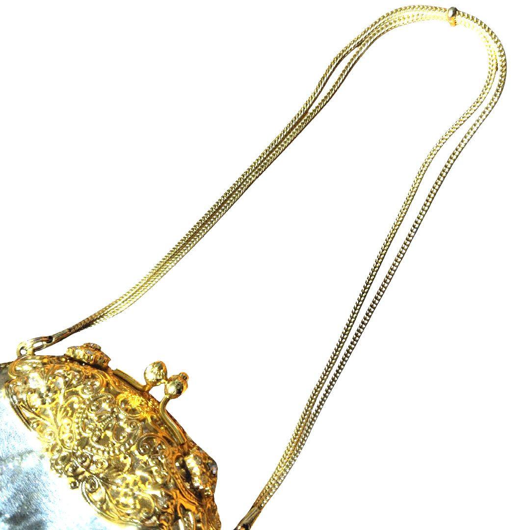 ♥総ビーズバッグ　パーティーバッグ　和装　洋装　ゴールド　シルバー　ラメ