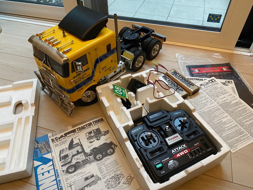 完成品3速ギアタミヤRC1/14 グローブライナーフラットヘッド6×4フルセット