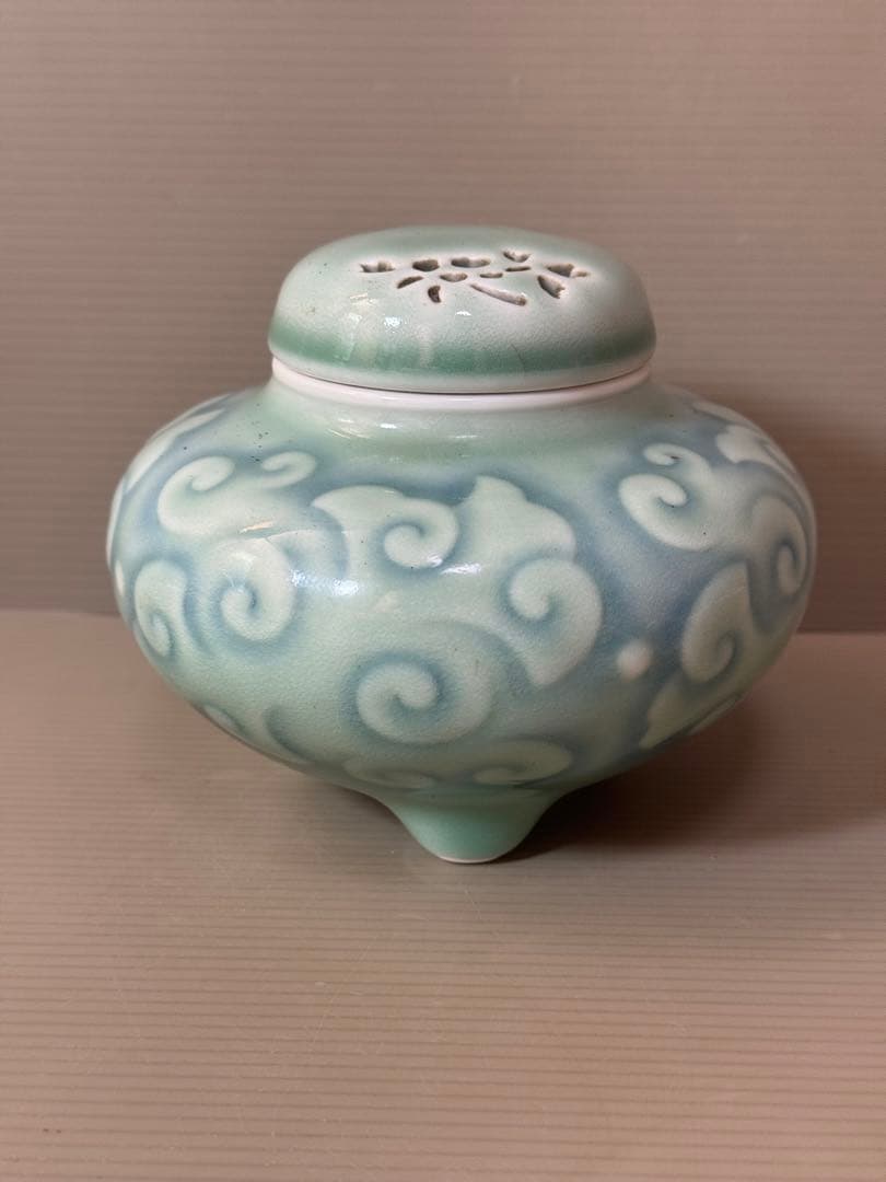 2791 希少　香蘭社　青磁　香炉