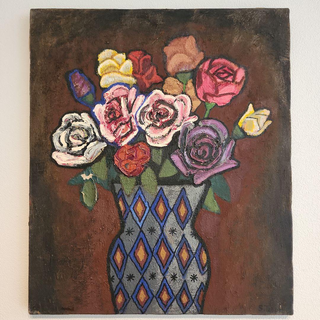 田渕眞兒　油絵　油彩　薔薇シリーズ　花　No.8-9+t+s